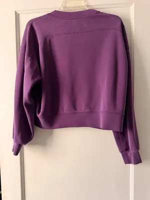 Lululemon Softstreme Perfectly Oversized Cropped Crew Dramatic Magenta Size 6 thumbnail 3
