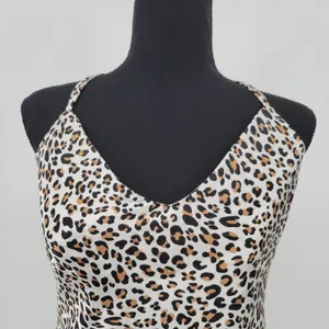 Everly Leopard Print‎ Slip Midi Dress Womens Size L Cowl Back V-Neck Date Night thumbnail 2