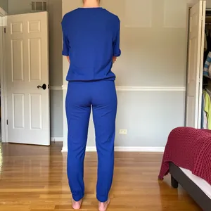 Modus Women’s XS Blue Ribbed 2 Piece Lounge Set Top Jogger Pants Cotton Blend thumbnail 3