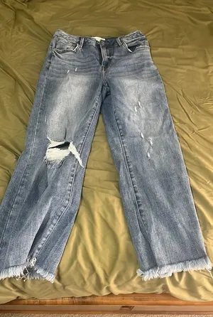 Risen High Waisted Crop Jeans thumbnail 1