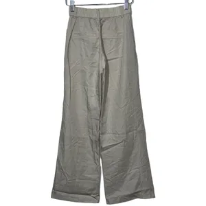 Abercrombie & Fitch Khaki Gray Lyocell Pleated High Waisted Wide Leg Pant Sz XXS thumbnail 2