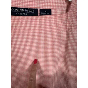 Vintage Mountain Lake Casuals Medium Overalls Dress Red Checkered Cotton Pockets thumbnail 5