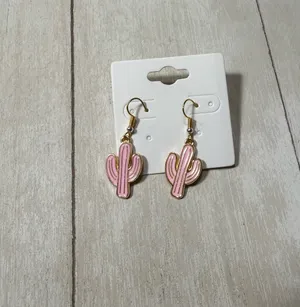 Handmade Cute fun cactus earrings thumbnail 2