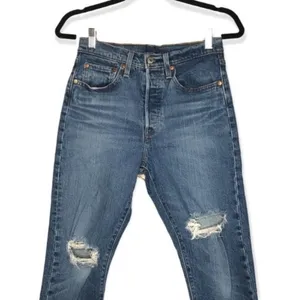Levi’s 501 Skinny Jeans Distressed High Rise Size 26 thumbnail 6