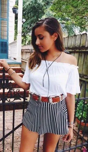 Love Fire Striped Skort thumbnail 1
