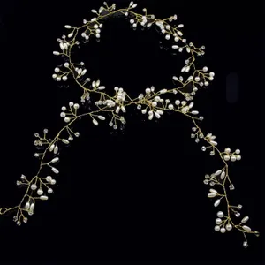 Head Tiara Wedding Flower Pearl thumbnail 1