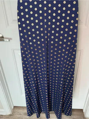 Michael Michael Kors Small Navy Gold Foiled Medallion Prints V Neck Maxi Dress thumbnail 9
