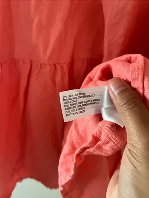 Universal Thread Coral Pink Linen Blend Tiered Mini Dress Medium Coastal Summer thumbnail 6