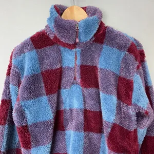 Eddie Bauer Pullover Jacket Plaid Faux Fur Fleece Size Small Sweatshirt Women‎ thumbnail 6