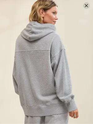 Aerie Travel Hoodie Oversized Gray Small thumbnail 3