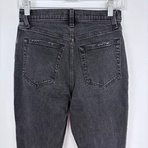 Abercrombie & Fitch The Ankle Straight Ultra High Rise Jeans Black Denim 2‎ Long thumbnail 7