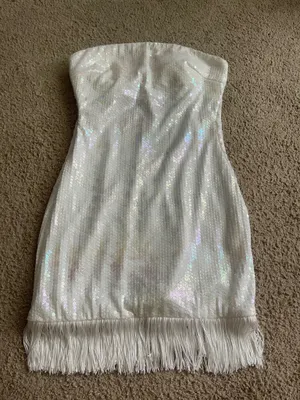 Selfie Leslie About You Strapless Fringe Mini Dress thumbnail 3