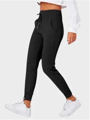 Size S (Reg) Halara High Waisted Drawstring Side Pocket Plain Jogger Pants Black thumbnail 1