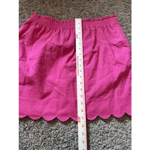J By J.CREW Scalloped Linen Cotton Blend Pull On Mini Skirt Pink Size 14 thumbnail 4