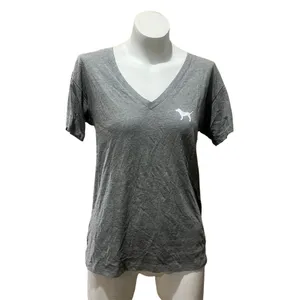 PINK Victoria's Secret Women's XS Gray V-Neck T-Shirt Short Sleeve thumbnail 6