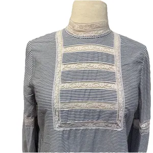 Ralph Lauren Womens Shirt Blouse Med Lace Trim Victorian Cottagecore Soft Girl thumbnail 3