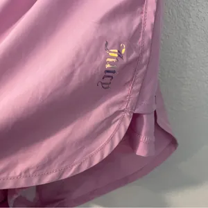 Juicy Couture Pink Lightweight Womens Drawstring Shorts Built In Briefs‎ Size L thumbnail 2