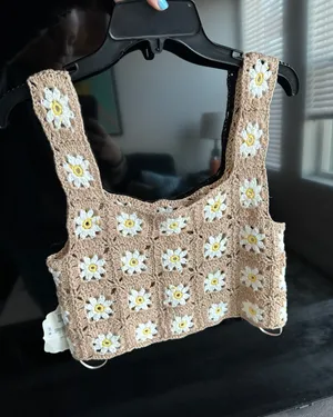 Altar'd State TAN COLORED Knit Sunflower Top thumbnail 4