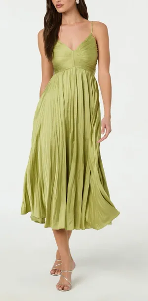 ASTR The Label Maeve Midi Dress in Lime XL thumbnail 1