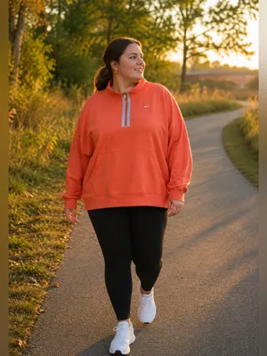Nike Phoenix Fleece Therma-FIT Oversized Quarter Zip Sweatshirt Coral Orange 3X thumbnail 2
