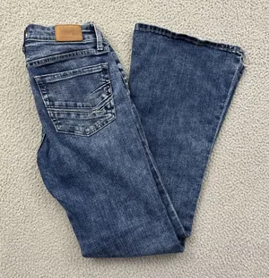 BKE Stella Slim Fit Low Rise Flare Jeans Western Festival Retro Women's 28 x 32 thumbnail 1