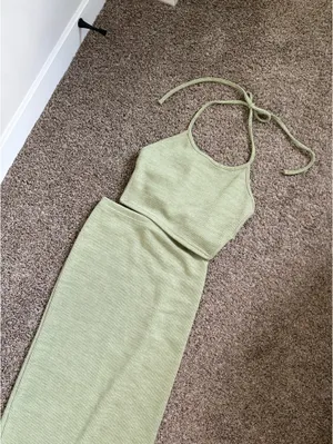 Green Knit 2 Piece Set Size XS thumbnail 5