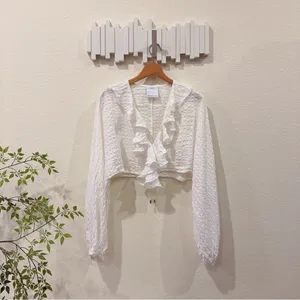 C/meo Collective Distinct Long Sleeve Ruffle Crop Blouse Top Size Small Preowned thumbnail 2