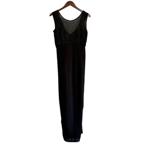Susan Roselli Maxi Dress Size 6 Black Sleeveless Evening‎ Party Gown thumbnail 2