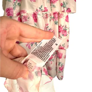 LoveShackFancy x Target Elise Floral Tiered Midi Dress Limited XS Pink White thumbnail 8