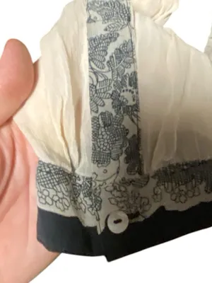Lucky Brand Chiffon sheer Lace print Kimono Coverup Coastal boho resortwear thumbnail 7