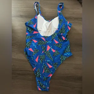 MIAIULIA Women's Retro 80s/90s Inspired High Cut Low Back Padding One Piece Swim thumbnail 4