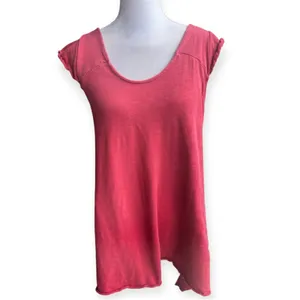Free people cotton tank cherry cola red size large FP Beach thumbnail 4