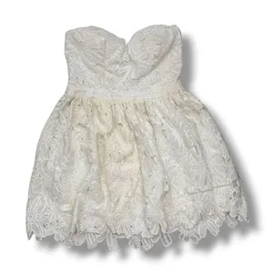Y2K‎ Akira Chicago Black Label Dress Womens Medium Ivory Lace Strapless Mini thumbnail 1