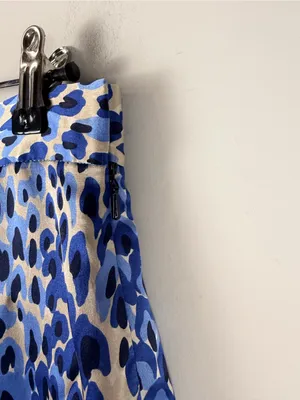 Tibi blue abstract silk back ruffle skirt size 8 READ thumbnail 2