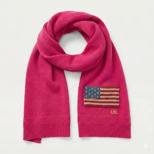 Lauren Ralph Lauren Hot Pink American Flag Scarf thumbnail 1