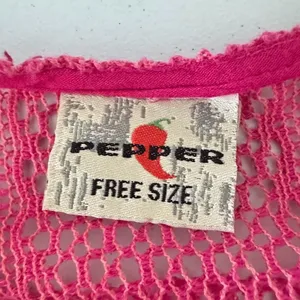 Pepper‎ Free Size Pink Dress Asymmetric Floral Tie Dye Lace Beachy Boho Hippie thumbnail 7