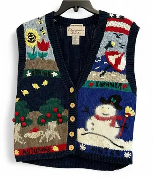 Christopher & Banks Nautical Knit Vest thumbnail 1