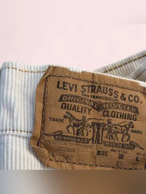 Vintage Orange Tab Levi’s Cream Corduroy Wide Leg Rare Pants 30x32 70s/80s USA thumbnail 4