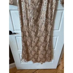 Eliza J Champagne Sequin Lace Long Sleeve Formal Gown Size 14 Evening thumbnail 7