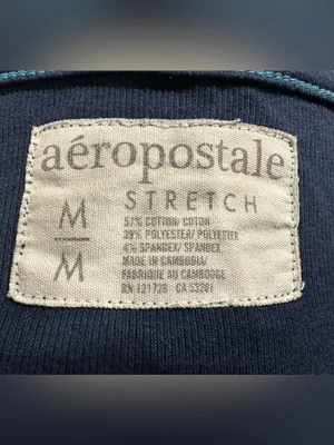 Aeropostale Y2K Long Sleeve Henley Shirt size Medium blue thumbnail 6