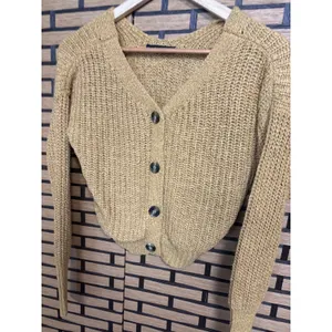 Moon & Madison‎ Tan Cropped Button Front Cardigan Size Small thumbnail 3