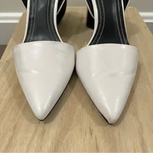 Bershka Interest White & Black Mixed Mid Pointed Toe Heel 6.5/37‎ thumbnail 7