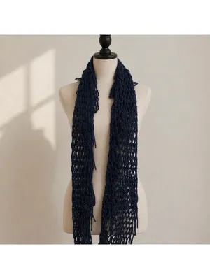 Steve Madden Open Knit Infinity Scarf Chunky Fringe Loop Winter Boho thumbnail 2