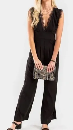 Kensie Elegant Black Lace Jumpsuit thumbnail 1