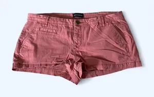 Y2K Express pink denim shorts thumbnail 1