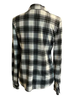 Canyon Creek Black & White Plaid Button-Down Flannel Shirt - Women's Medium thumbnail 2