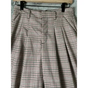 Maeve Anthropologie Avery Pleated Wide Leg Plaid Trousers Pants Size 0 Preppy thumbnail 2