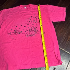 Crewneck t-shirt 100% cotton casual dog dachshund Barbie pink boho lounge cute thumbnail 2