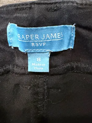Draper James Wide Leg Crop Jeans Sz 8 Belle Meade Black High Rise Patch Pocket thumbnail 5