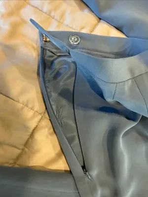 Valerie Stevens 100% Silk Pants Blue Wide Leg High Rise Pleated Vintage petite 6 thumbnail 9